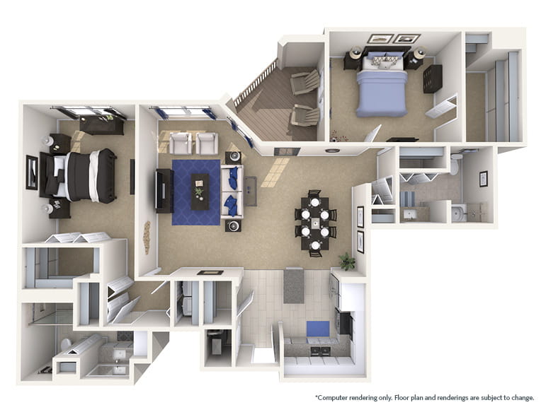 Hickory - 1375 square feet - 2 Bed, 2 Bath