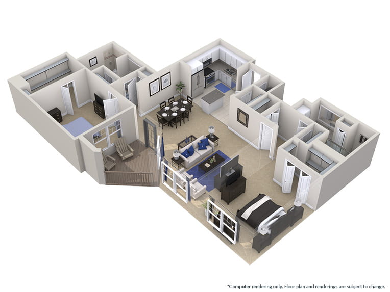 Hickory - 1375 square feet - 2 Bed, 2 Bath