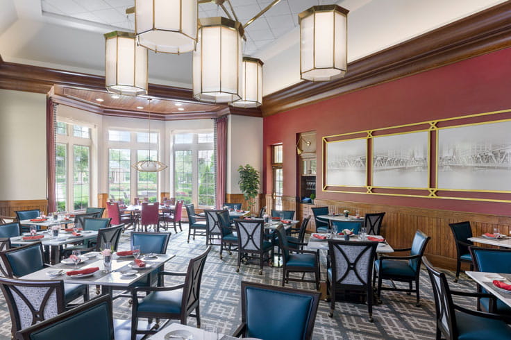 A recently refreshed restaurant at Vi at The Glen