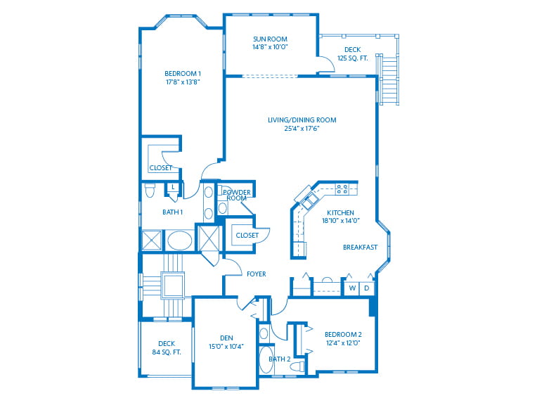 Oak Island (Cottage) - 2268 square feet - 2 Bed, 2.5 Bath + Den