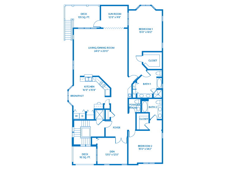 Sand Island (Cottage) - 2605 square feet - 2 Bed, 2.5 Bath + Den