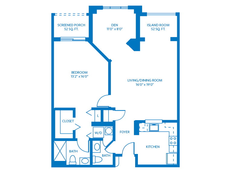Cape Charles (Villa) - 1002 square feet - 1 Bed, 1.5 Bath + Den