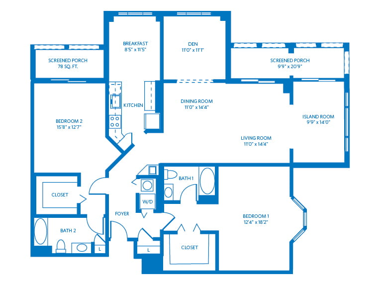 Cape San Blas (Villa) - 1673 square feet - 2 Bed, 2 Bath + Den