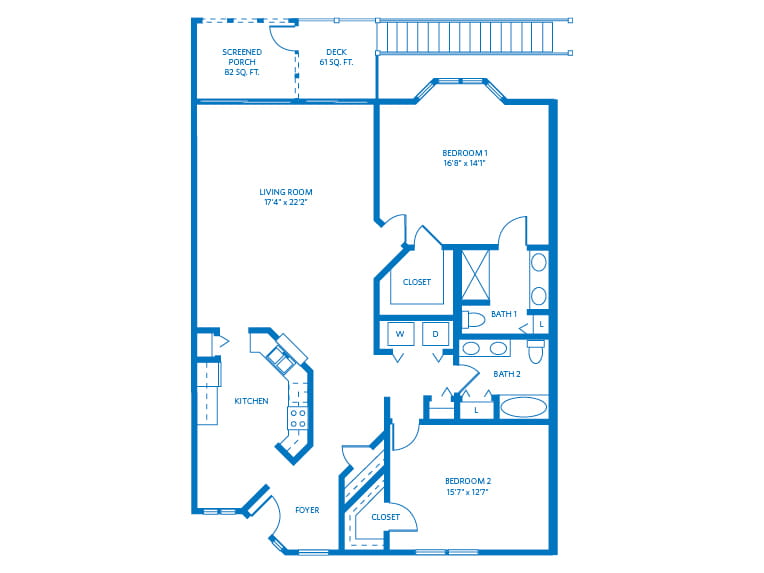 St. Augustine (Veranda) - 1545 square feet - 2 Bed, 2 Bath