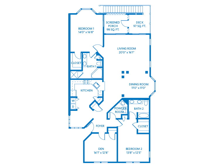 St. Marks (Veranda) - 2034 square feet - 2 Bed, 2.5 Bath + Den