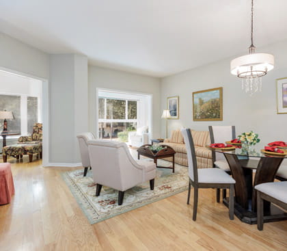 A living room in one of TidePointe's homes.
