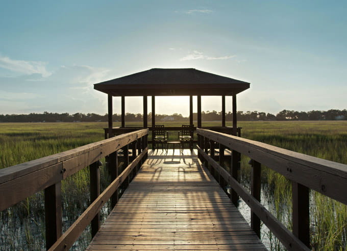 The view of Broad Creek at sunset.