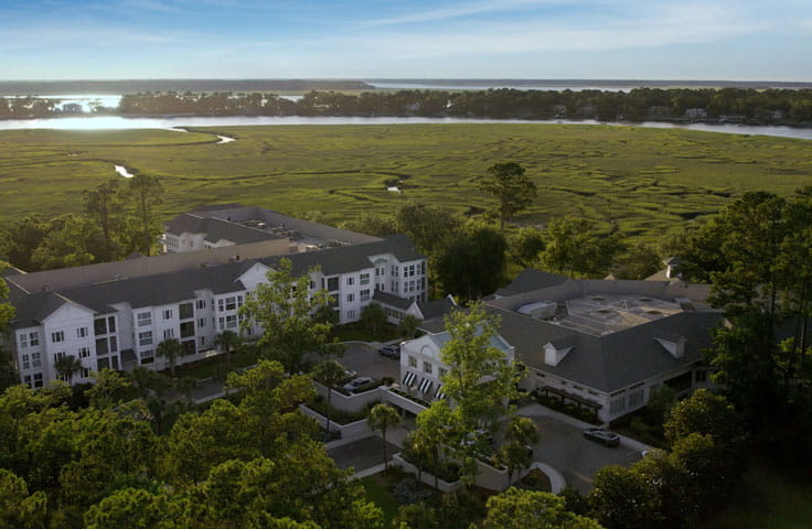 An aerial shot of TidePointe