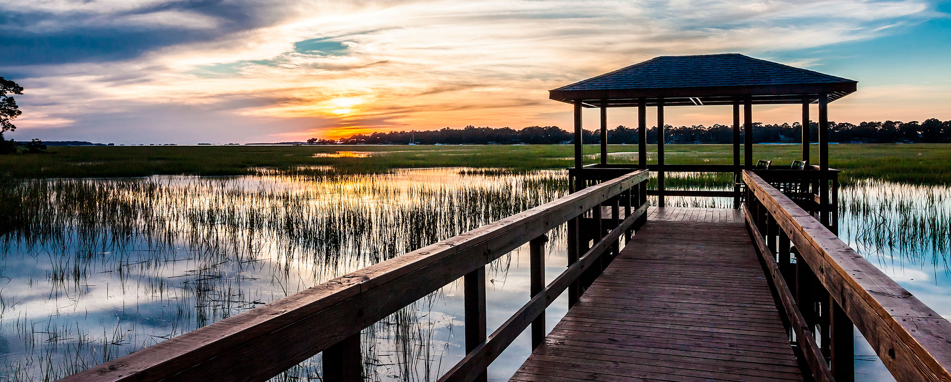 TidePointe, a Vi Community, at sunset.