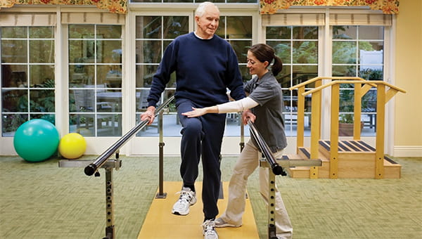 Man doing physical therapy.