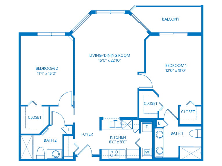 2BR Foxtail Floor Plan Vi at Lakeside Village Vi
